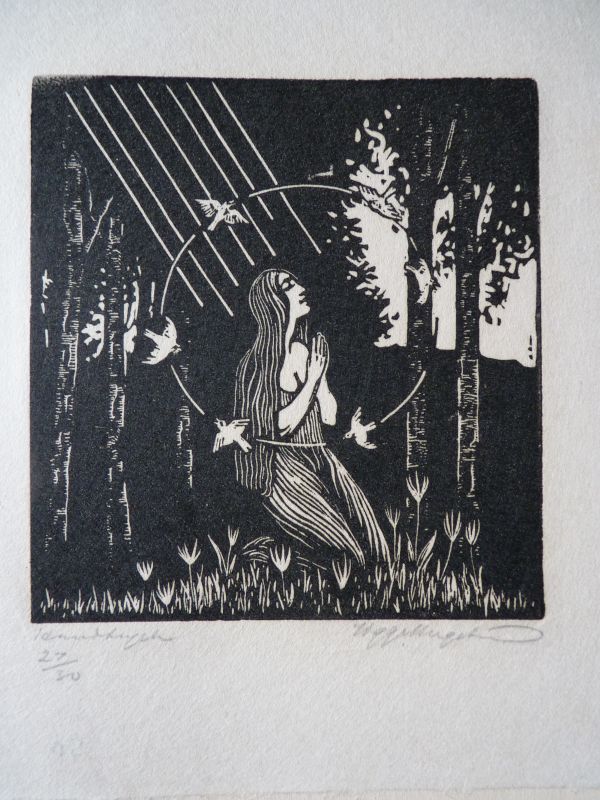 sigge bergstrom woman praying in forest