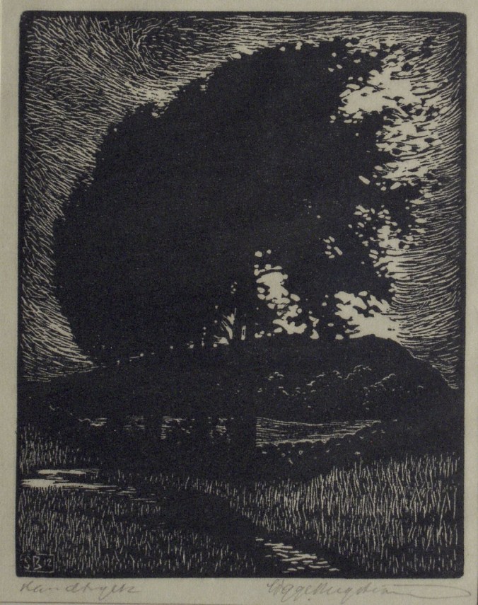 sigge bergstrom woodcut landscape